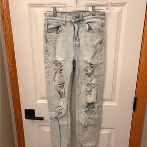 American Eagle Outfitters Light Blue Distressed Jeans